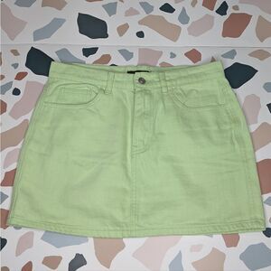 Forever 21 Neon‎ Yellow Denim Jean Skirt size 28